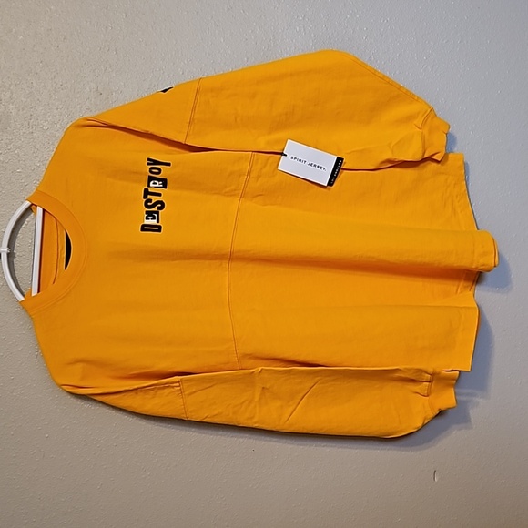 Spirit Jersey Street Wear Long Sleeve Rockefeller Puffy Print Shirt NWT - Picture 1 of 8